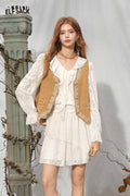 2 Piece Ruffle Skirt Set with Crop Vest