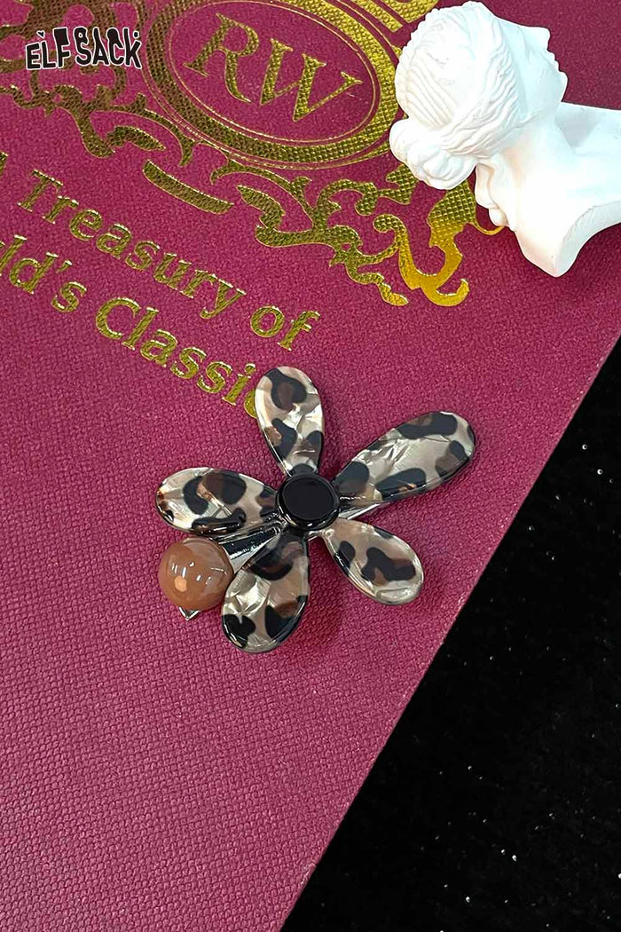 ELFSACK Acrylic Hairpin Asymmetric Floral Sculpture Non-Slip Grip