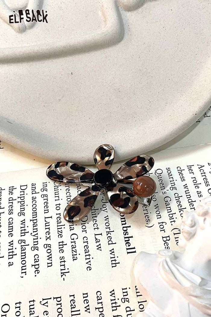 ELFSACK Acrylic Hairpin Asymmetric Floral Sculpture Non-Slip Grip