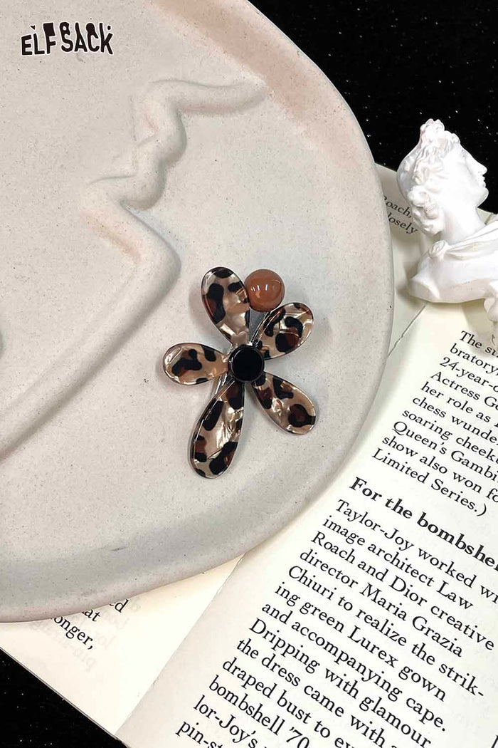 ELFSACK Acrylic Hairpin Asymmetric Floral Sculpture Non-Slip Grip