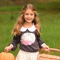 Amelia Peter Pan L/s Puff Top - Espresso Pumpkin - Sugar Bee Clothing