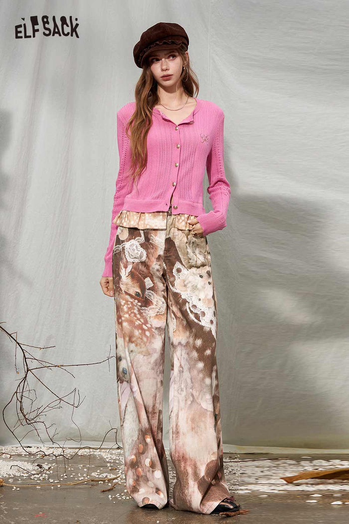 Animal Print Wide Leg Pants