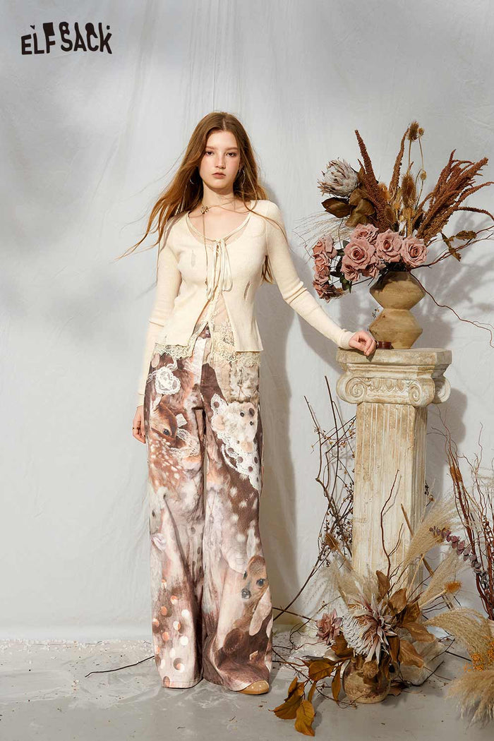 Animal Print Wide Leg Pants
