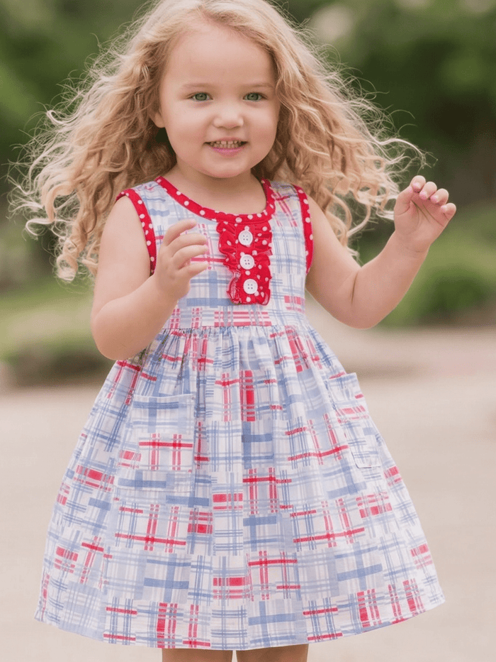 Anna Ruffle Tank Twirl Dress - Cape Cod Madras - Sugar Bee Clothing