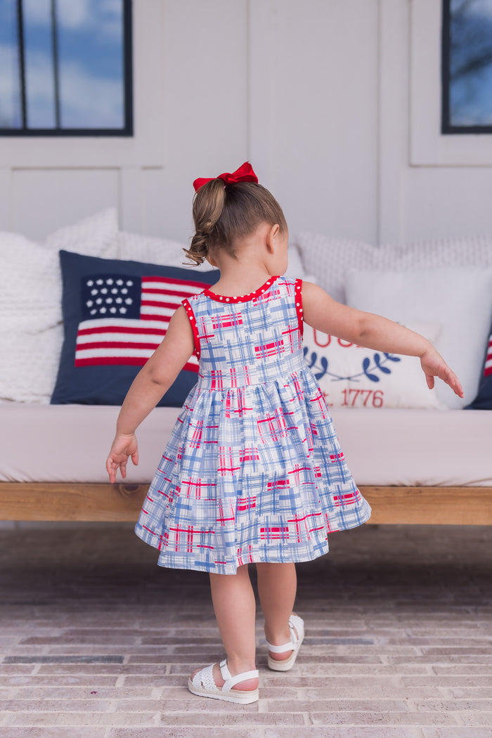 Anna Ruffle Tank Twirl Dress - Cape Cod Madras - Sugar Bee Clothing