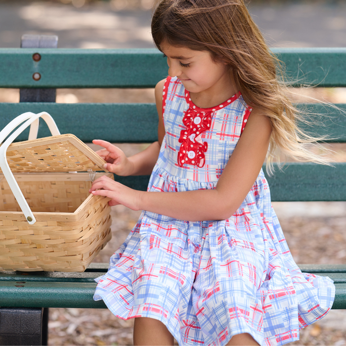 Anna Ruffle Tank Twirl Dress - Cape Cod Madras - Sugar Bee Clothing