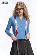 Argyle Pattern Knit Sweater