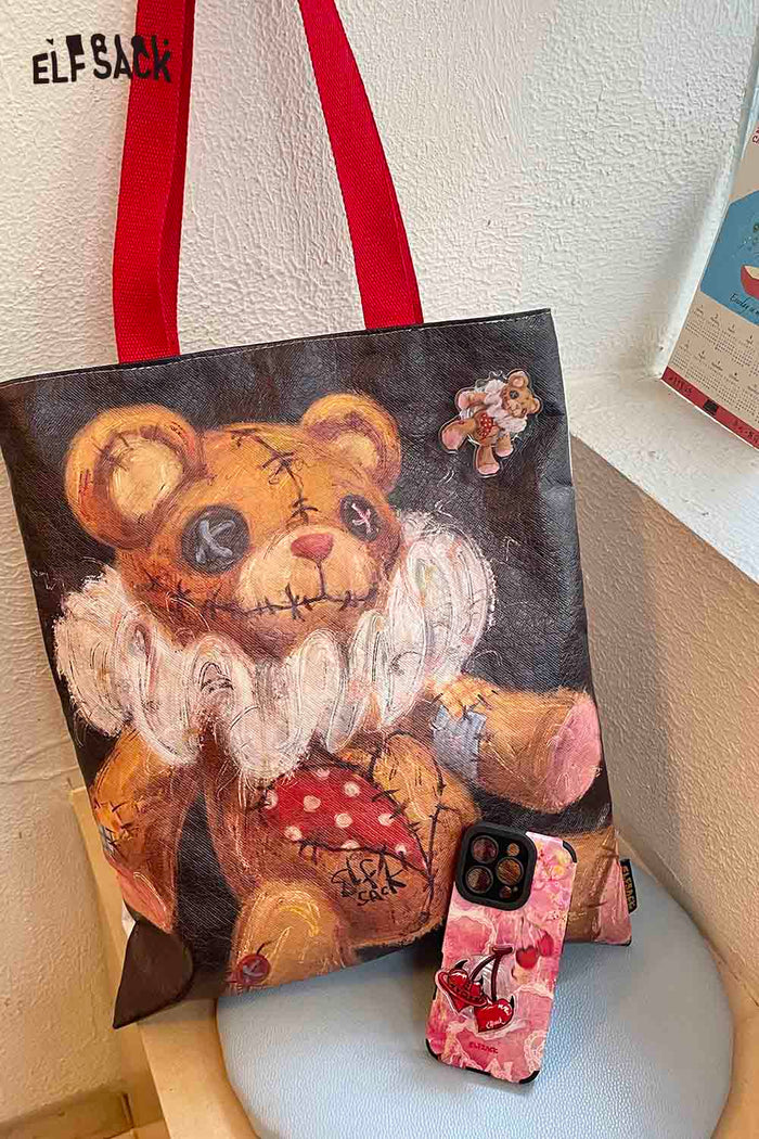 ELFSACK Artistic Teddy Bear Tote Bag