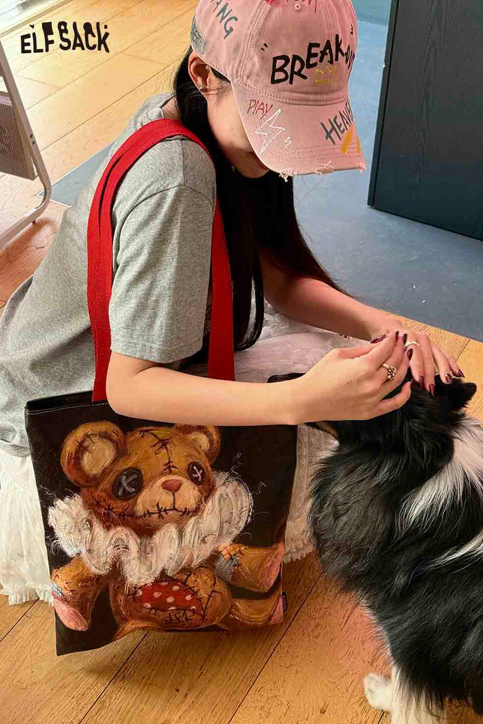 ELFSACK Artistic Teddy Bear Tote Bag