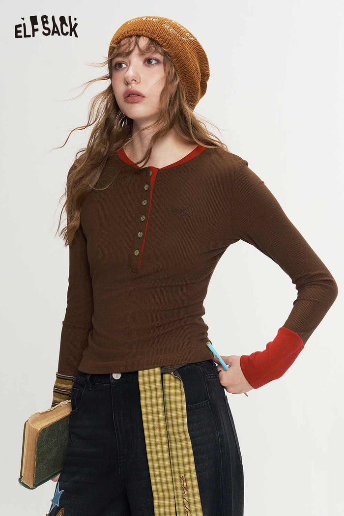 Asymmetrical Patchwork Cropped Knit Cardigan with Fox Embroidery