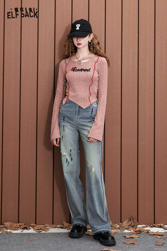 Asymmetrical Ribbed Knit Top