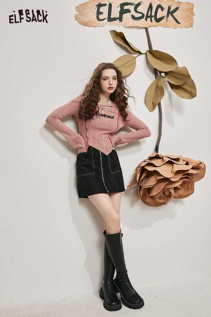Asymmetrical Ribbed Knit Top
