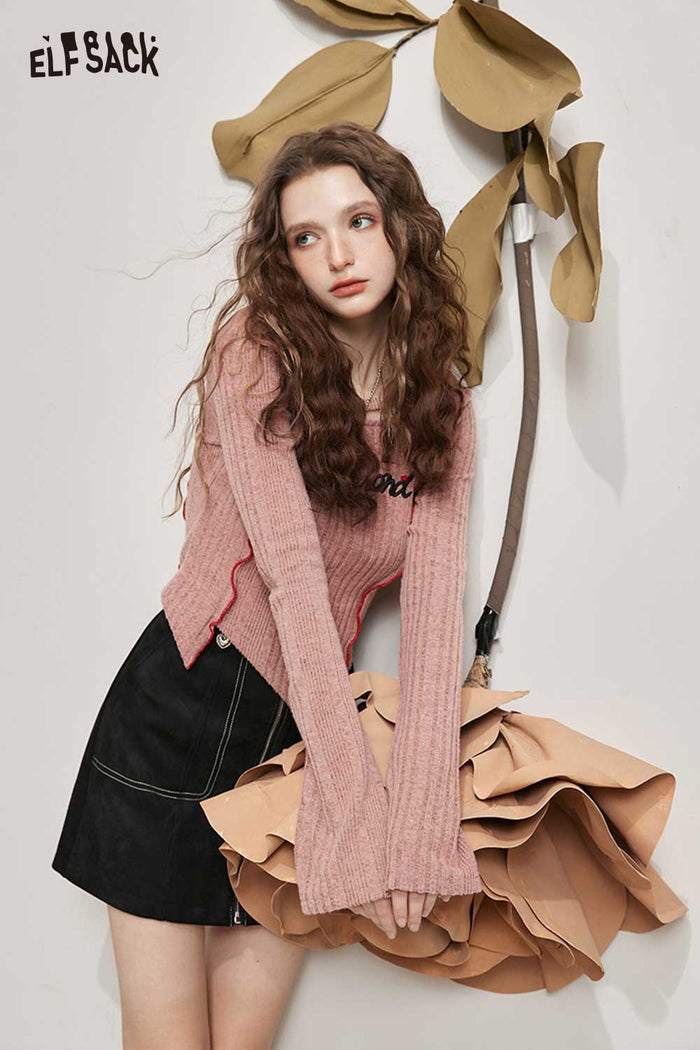 Asymmetrical Ribbed Knit Top