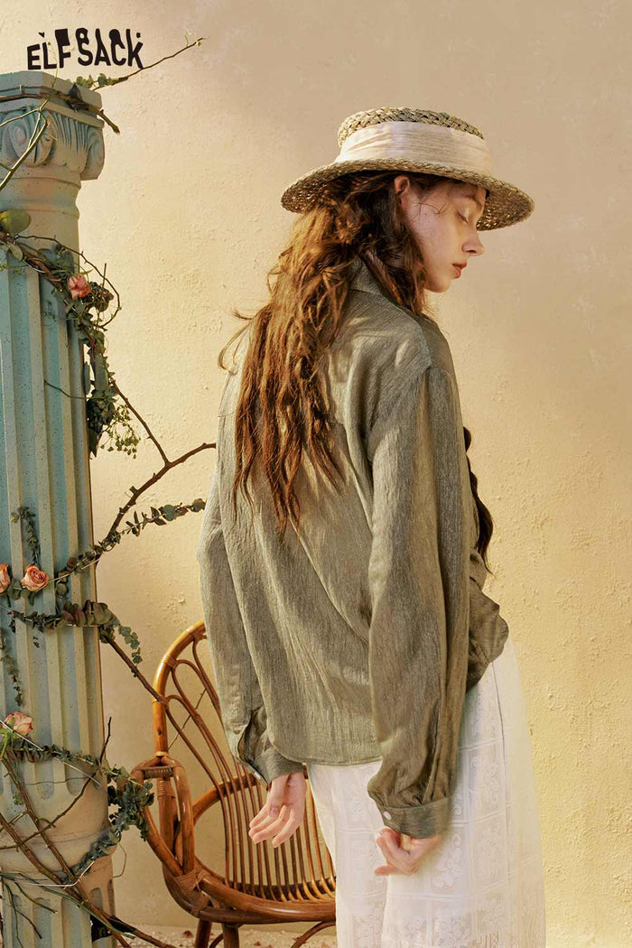 ELFSACK Asymmetrical Wrap Blouse