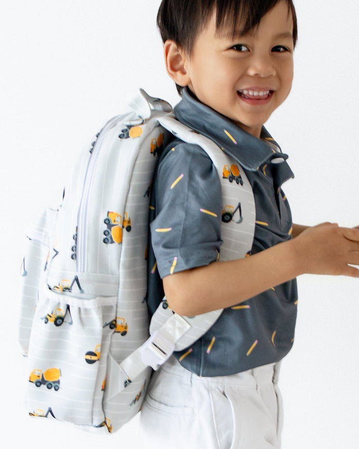 *PREORDER* Backpack - Construction on Grey - Sugar Bee Clothing