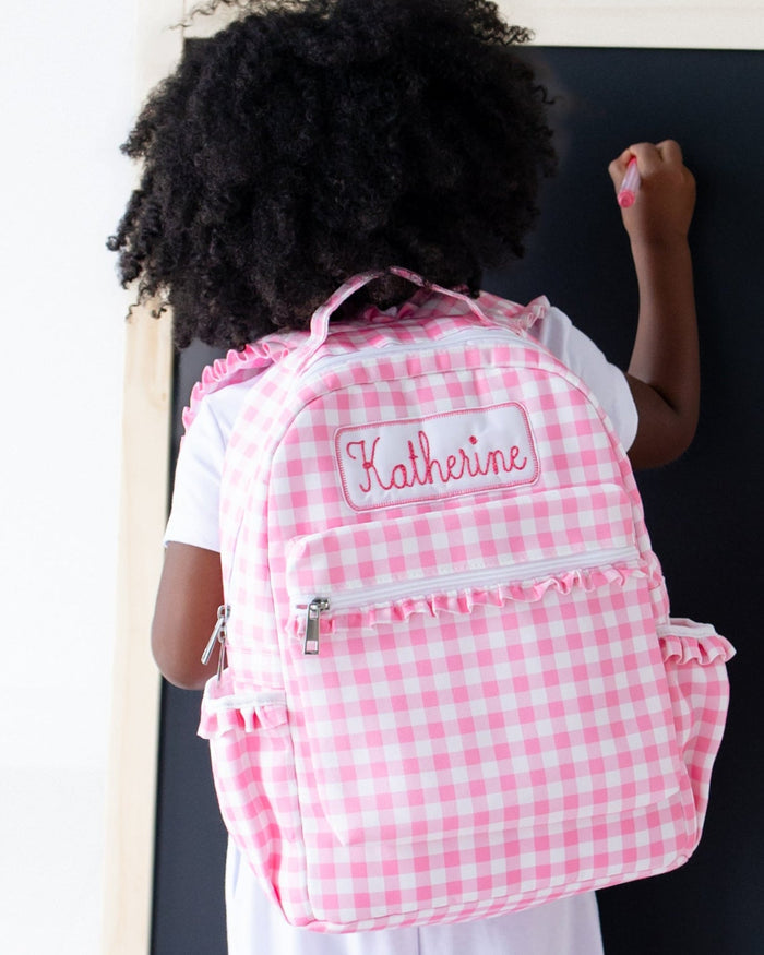*PREORDER* Backpack - Pink Gingham - Sugar Bee Clothing