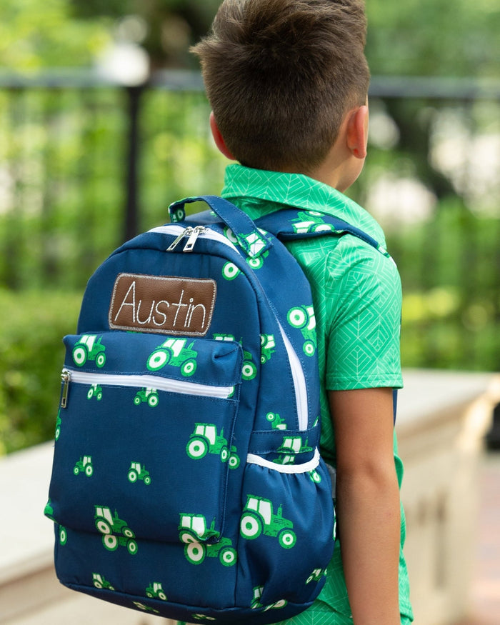 *PREORDER* Backpack - Tractors on Navy - Sugar Bee Clothing