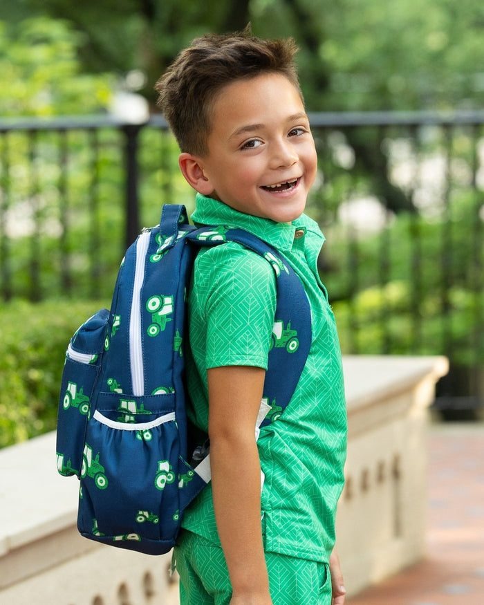*PREORDER* Backpack - Tractors on Navy - Sugar Bee Clothing