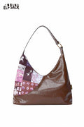 ELFSACK Bamboo Buckle Horse Print Hobo Bag