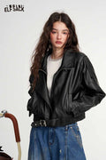 Black Faux Leather Biker Jacket