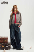 Blue Balloon Fit Structured Seam Pants