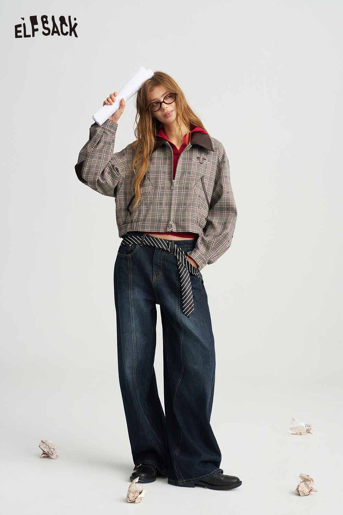 Blue Balloon Fit Structured Seam Pants