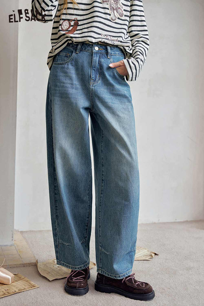 Blue Loose Fit Denim Pants