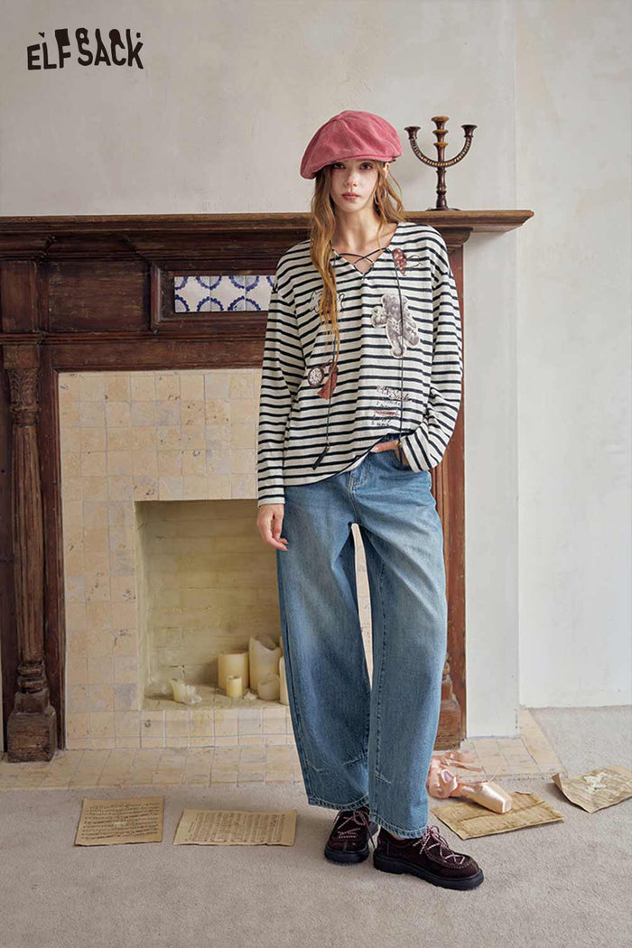 Blue Loose Fit Denim Pants