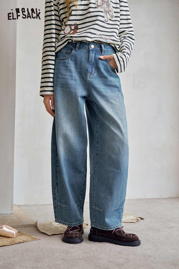 Blue Loose Fit Denim Pants