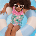 Bow Back Swimsuit - Palm Springs Madras - Sugar Bee Clothing