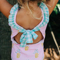 Bow Back Swimsuit - Pink Pineapples - Sugar Bee Clothing
