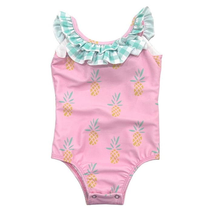 Bow Back Swimsuit - Pink Pineapples - Sugar Bee Clothing