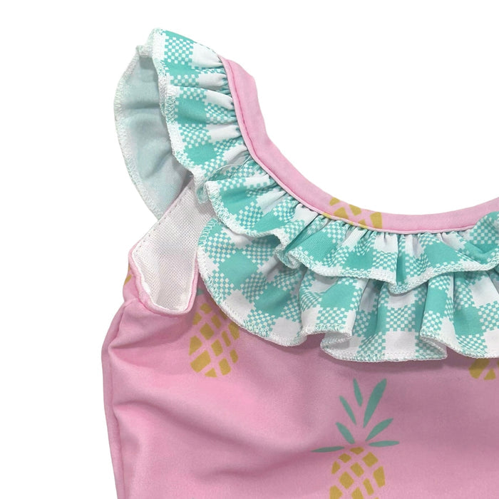 Bow Back Swimsuit - Pink Pineapples - Sugar Bee Clothing