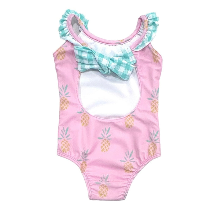 Bow Back Swimsuit - Pink Pineapples - Sugar Bee Clothing