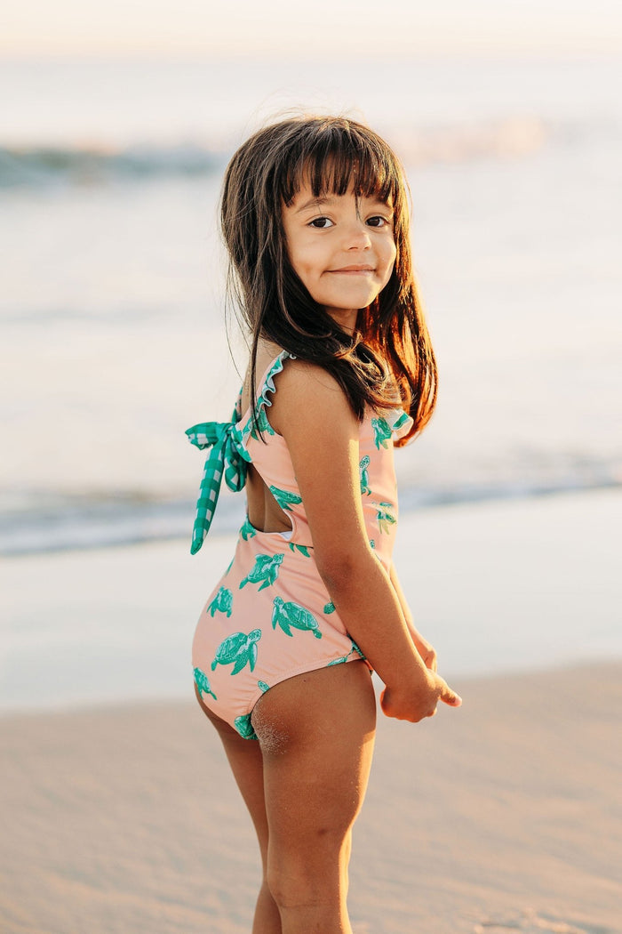 Bowback Swimsuit - Sea Turtles - Sugar Bee Clothing