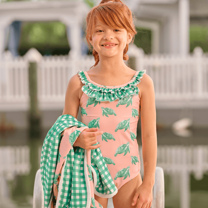 Bowback Swimsuit - Sea Turtles - Sugar Bee Clothing