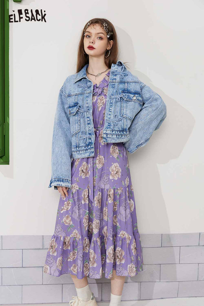 ELFSACK Breathable Floral French Dress