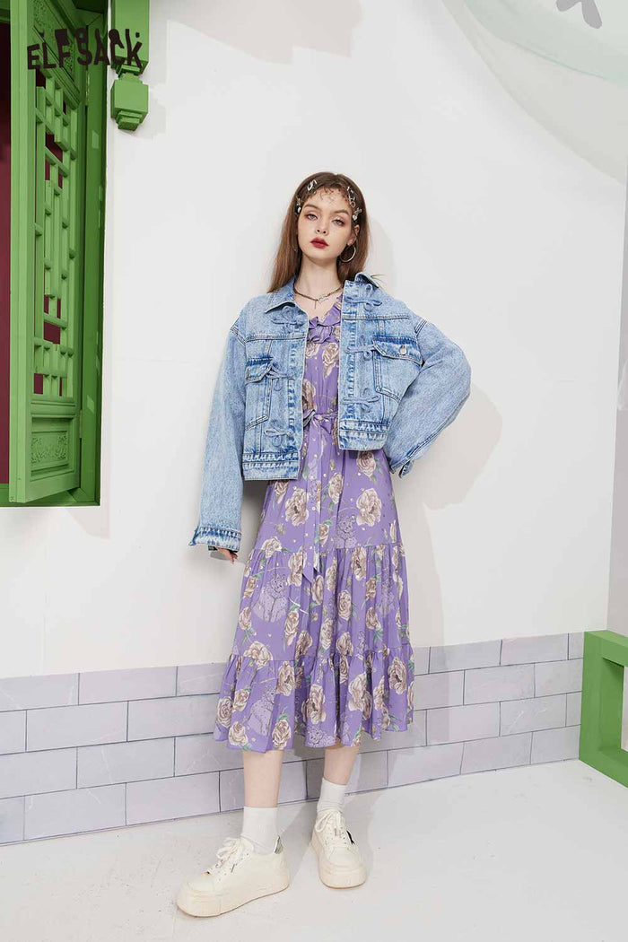 ELFSACK Breathable Floral French Dress