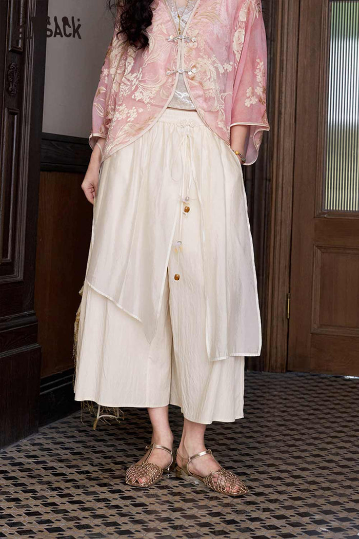 ELFSACK Butterfly Wide Leg Asymmetric Pants