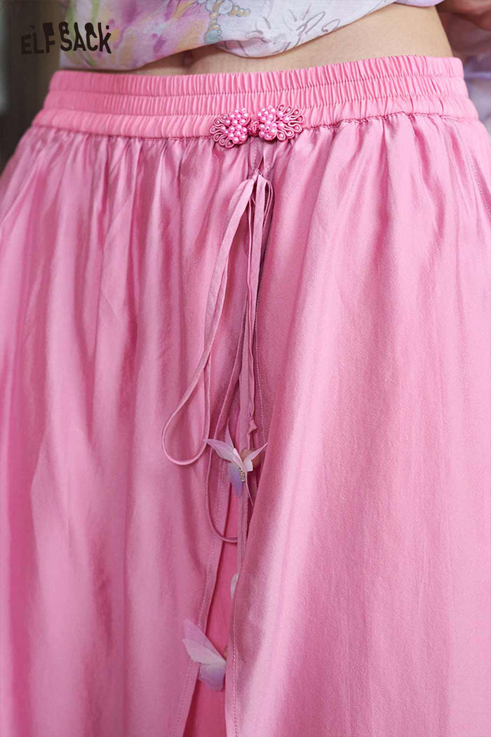 ELFSACK Butterfly Wide Leg Asymmetric Pants