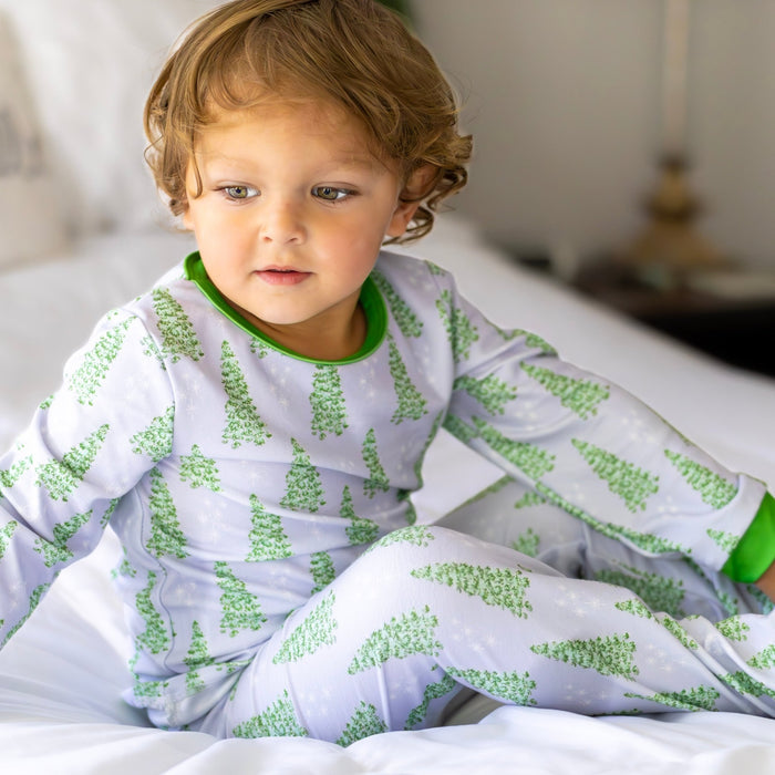 Buttflap Pajamas - Blue Christmas Tree Holiday Lounge - Sugar Bee Clothing