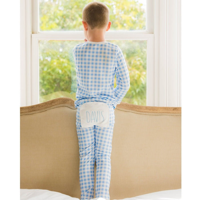 Buttflap Pajamas - Blue Gingham - Sugar Bee Clothing
