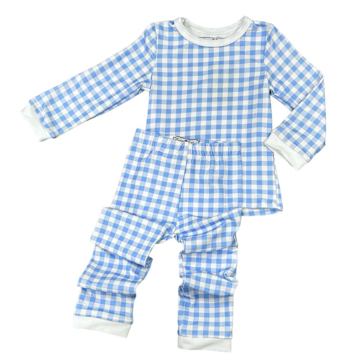 Buttflap Pajamas - Blue Gingham - Sugar Bee Clothing