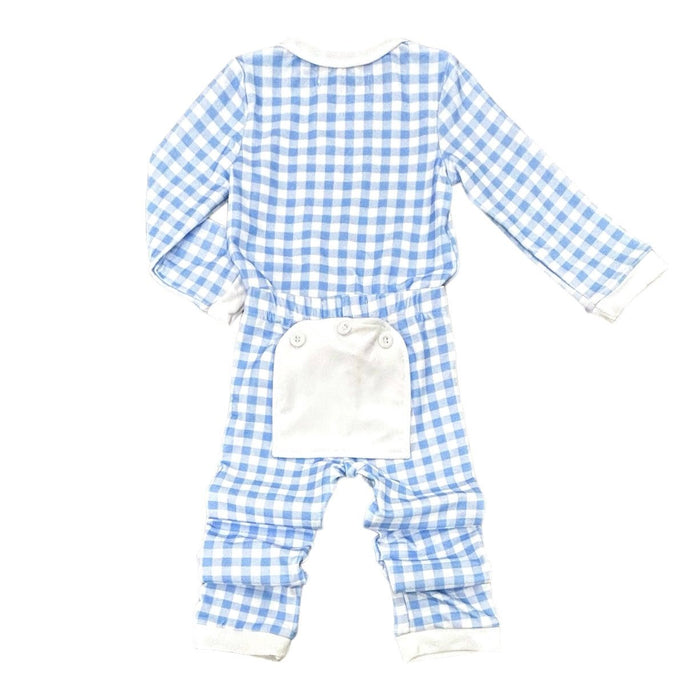 Buttflap Pajamas - Blue Gingham - Sugar Bee Clothing