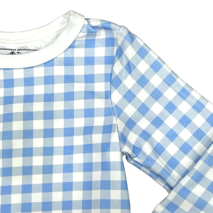 Buttflap Pajamas - Blue Gingham - Sugar Bee Clothing