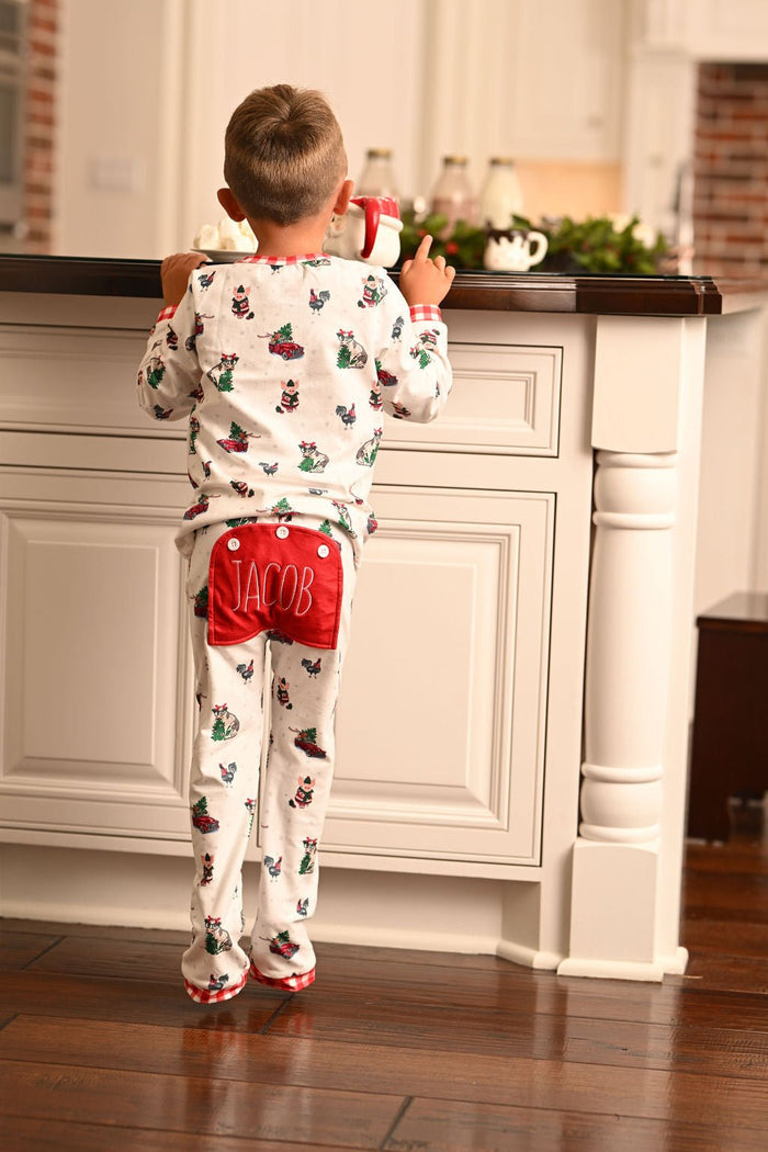 Buttflap Pajamas - Christmas On The Farm Holiday Lounge - Sugar Bee Clothing