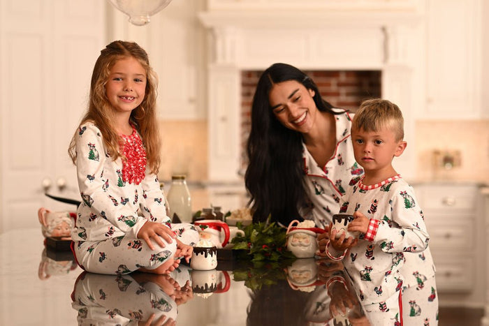 Ruffle Buttflap Pajamas - Christmas On The Farm Holiday Lounge - Sugar Bee Clothing