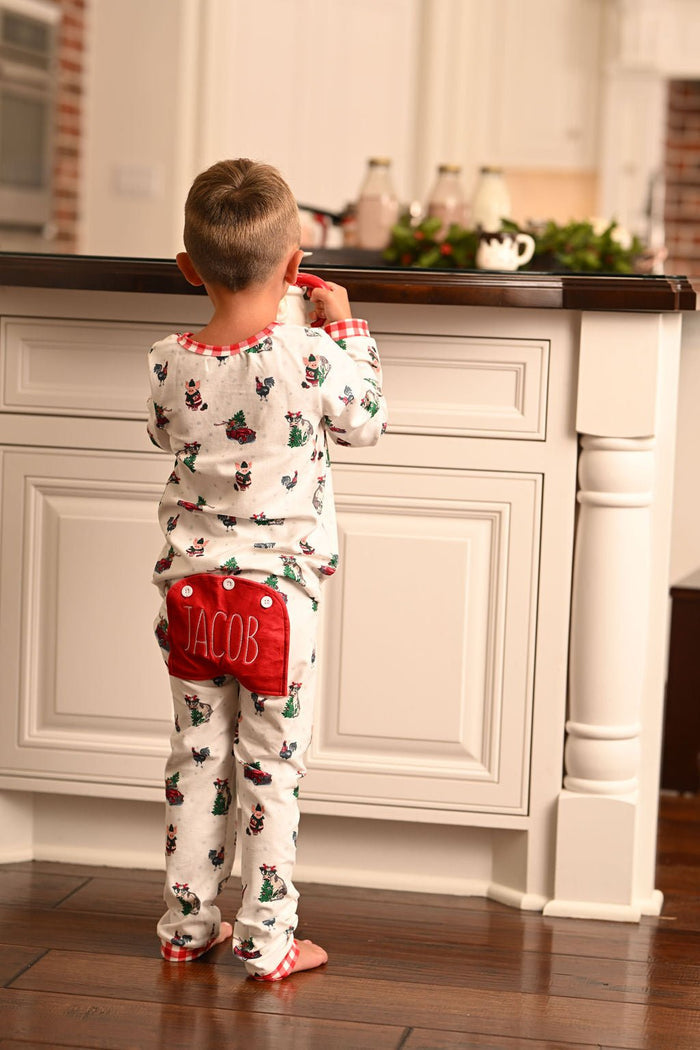 Buttflap Pajamas - Christmas On The Farm Holiday Lounge - Sugar Bee Clothing