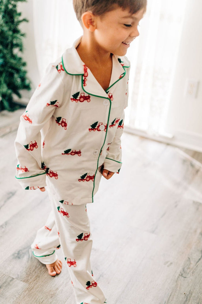 Button Down - Christmas Tractor Holiday Lounge - Sugar Bee Clothing