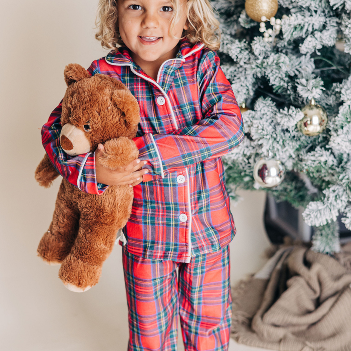 Button Down Pajamas - Tartan Holiday Lounge - Sugar Bee Clothing